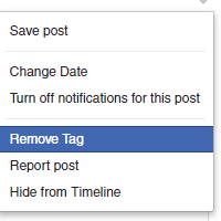 Remove Facebook Tags Screen