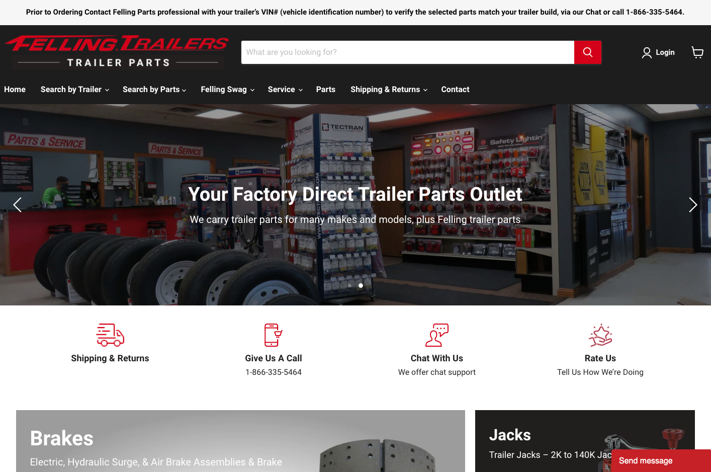 felling store home page