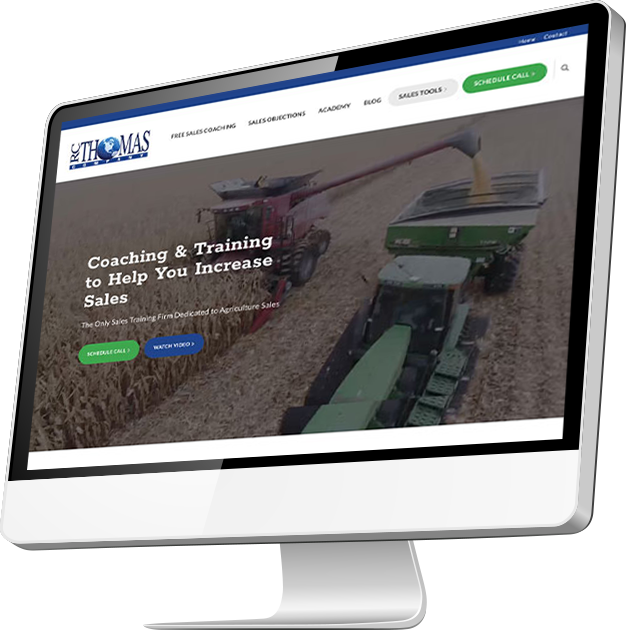 RC Thomas home page of website on computer