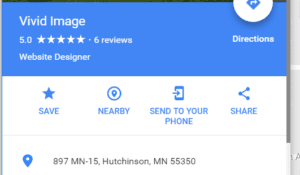 Google Map listing with reviews