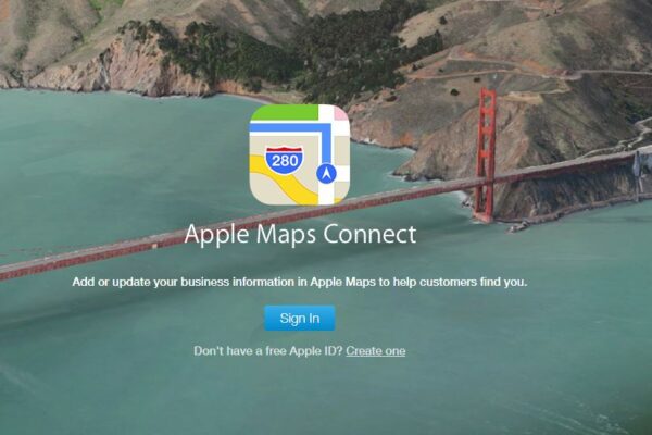 Apple Maps Login Screen