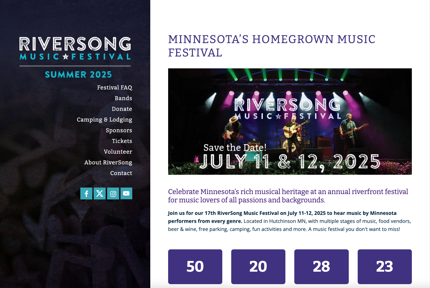 Riversong website home page