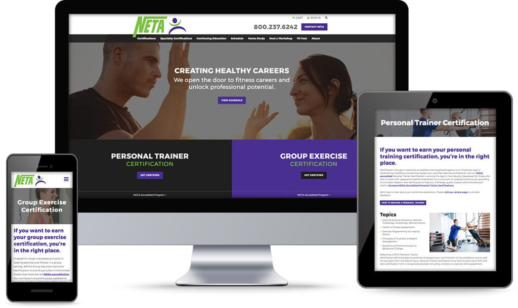 NETA responsive website design