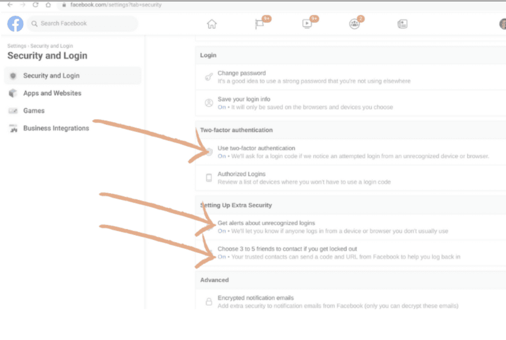 How To Enable Facebook Two Factor Authentication with an