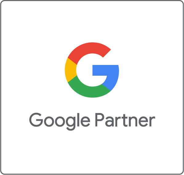 The image shows the Google Partner badge, featuring a multicolored G logo above the words Google Partner on a white background.