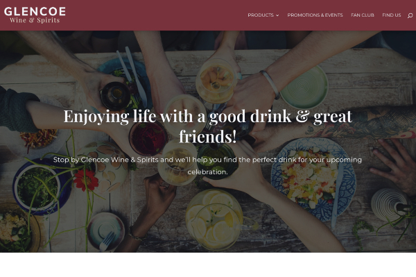 glencoe wine and spirits website