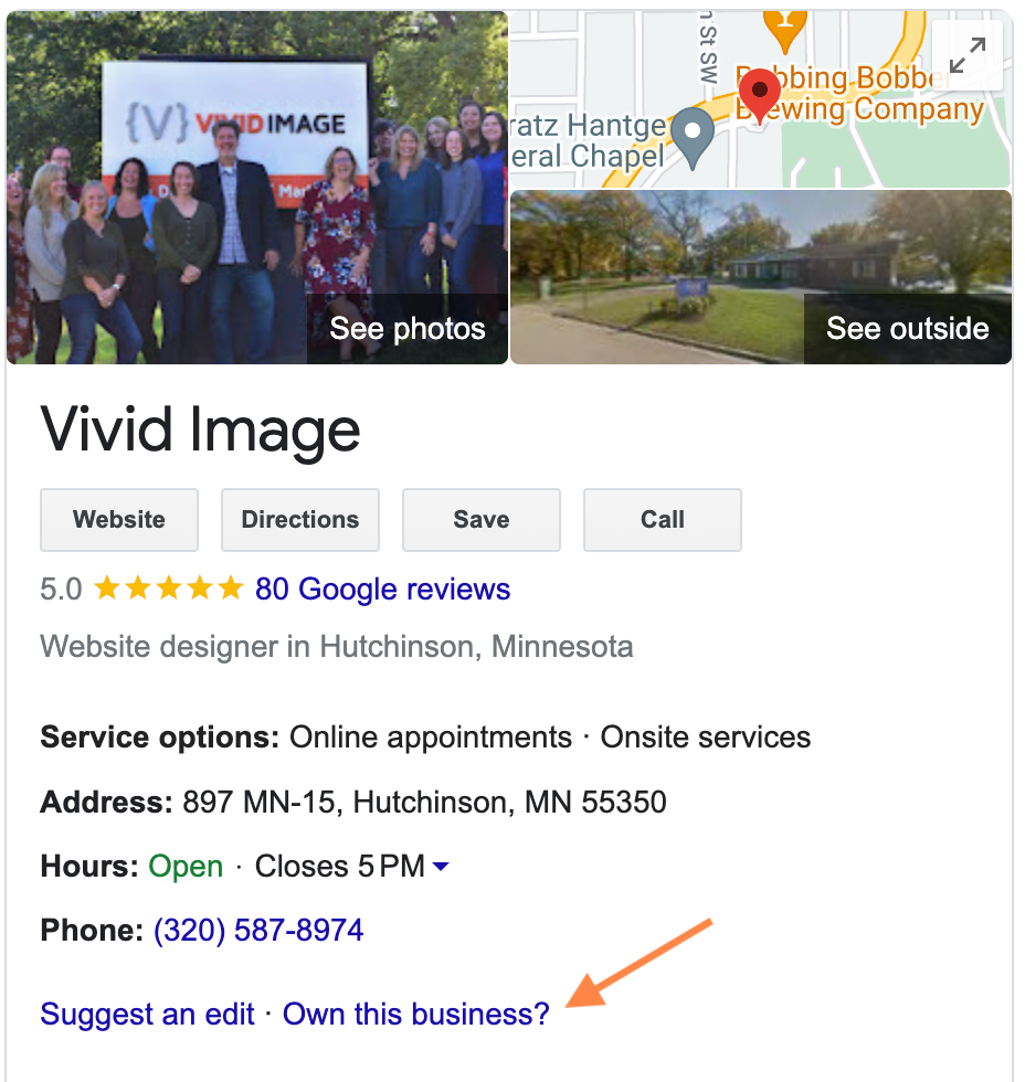 Vivid Image Google Business Profile