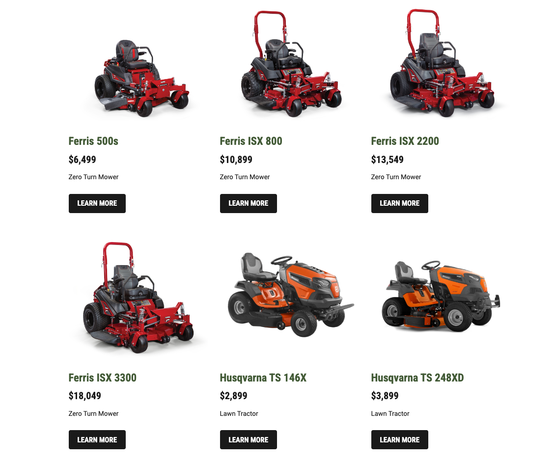l&p supply lawn mower inventory