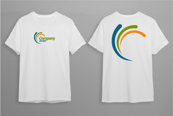 Generic company logo on white tshirt mockup