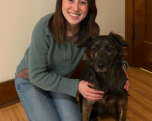 Ciera with her dog Leah