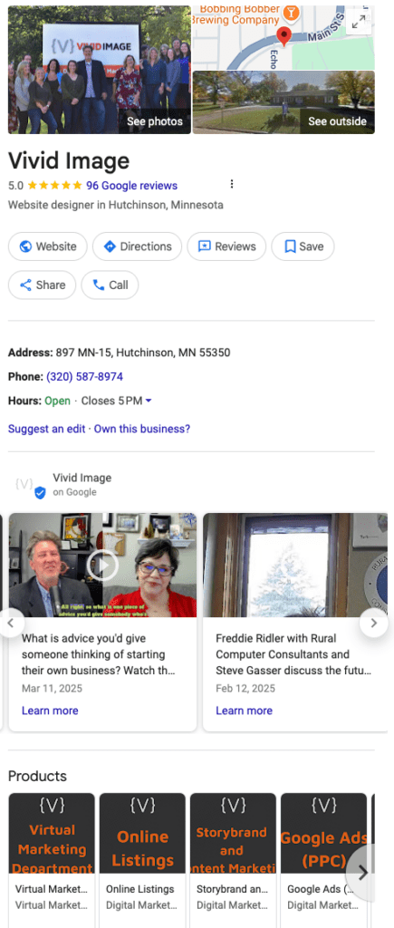 Vivid Image Google Business Profile