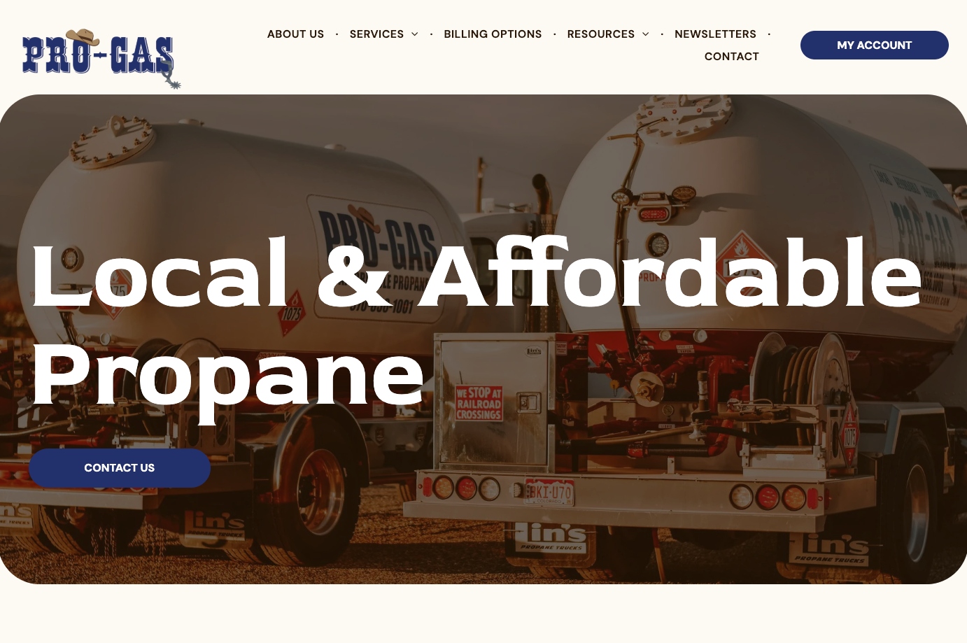 Pro gas homepage