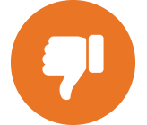 A thumb down in a circle.