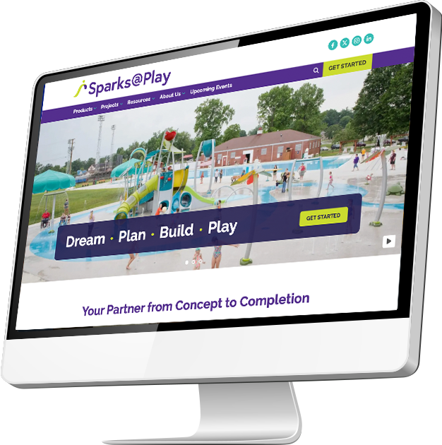 Sparks@Play website displayed on a computer monitor.