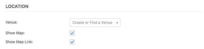 Setting the event location